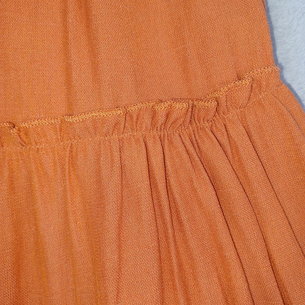 Trixie Puff Sleeve Tiered Dress L Square Neck Peasant Cottagecore Smocked Boho - Picture 7 of 13